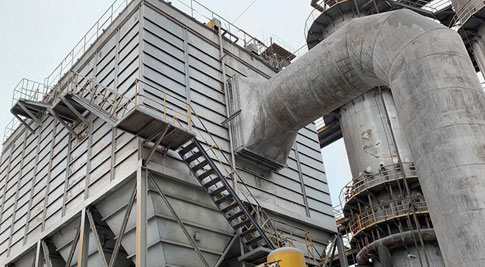 Mészkemencék porgyűjtőjének áthelyezése a Tangshan Donghua projekt helyszínén